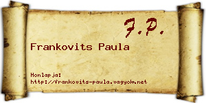 Frankovits Paula névjegykártya
